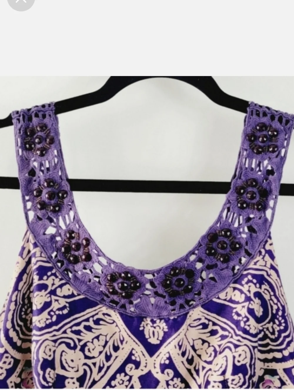 FREE PEOPLE Folklore Embellished Neckline Purple Dress Size 10 - Picture 4 of 8